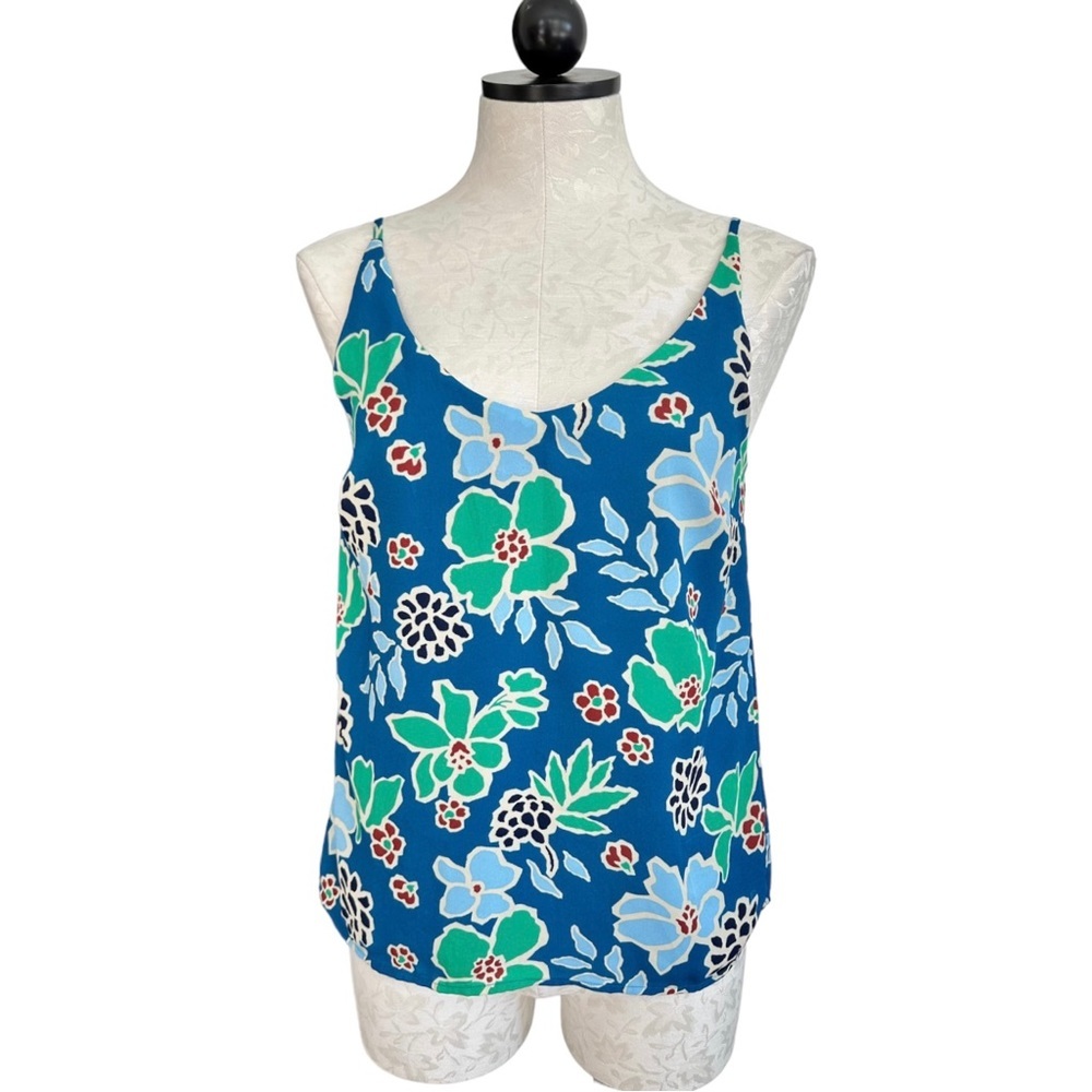 Banana Republic Factory Floral Tank Top Scoop Neck Size XS
